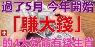 過了5月開始賺大錢的四大好命有錢生肖