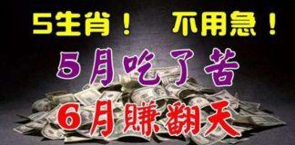 5月吃了苦,6月享大福的五生肖