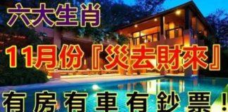 11月災去財來,有房有車有鈔票的六大生肖